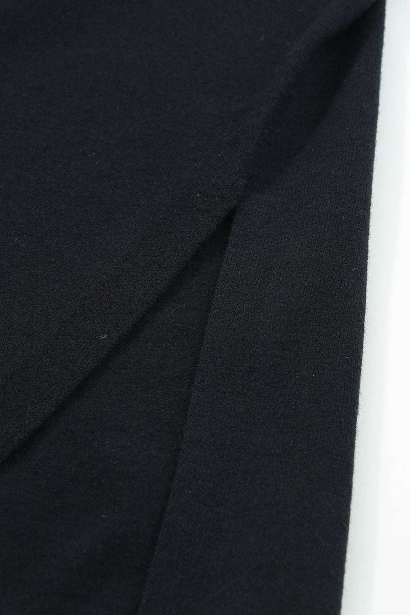 Black Plus Size Side Slits High Neck Loose Sweater