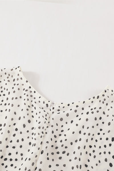 Baggy Sleeve Ruffle Leopard Dress