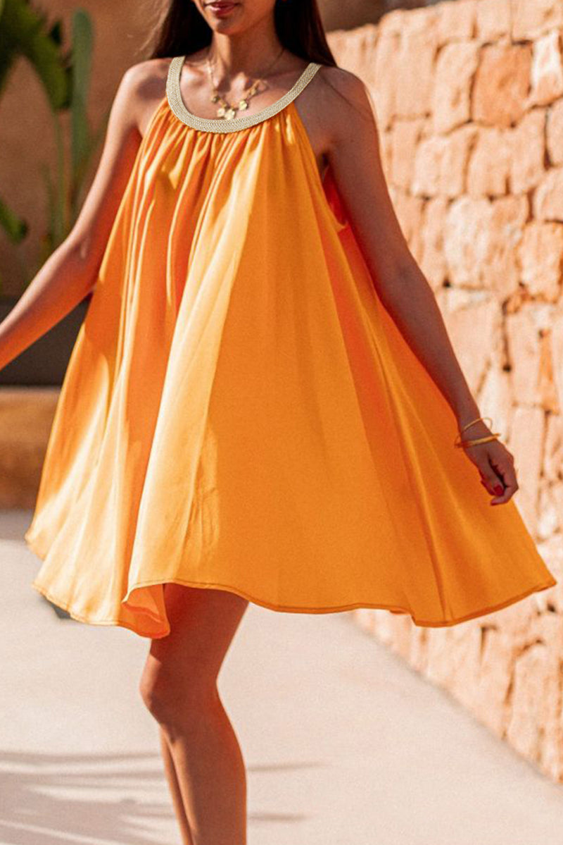 Vitality Orange Boho Babydoll Dress