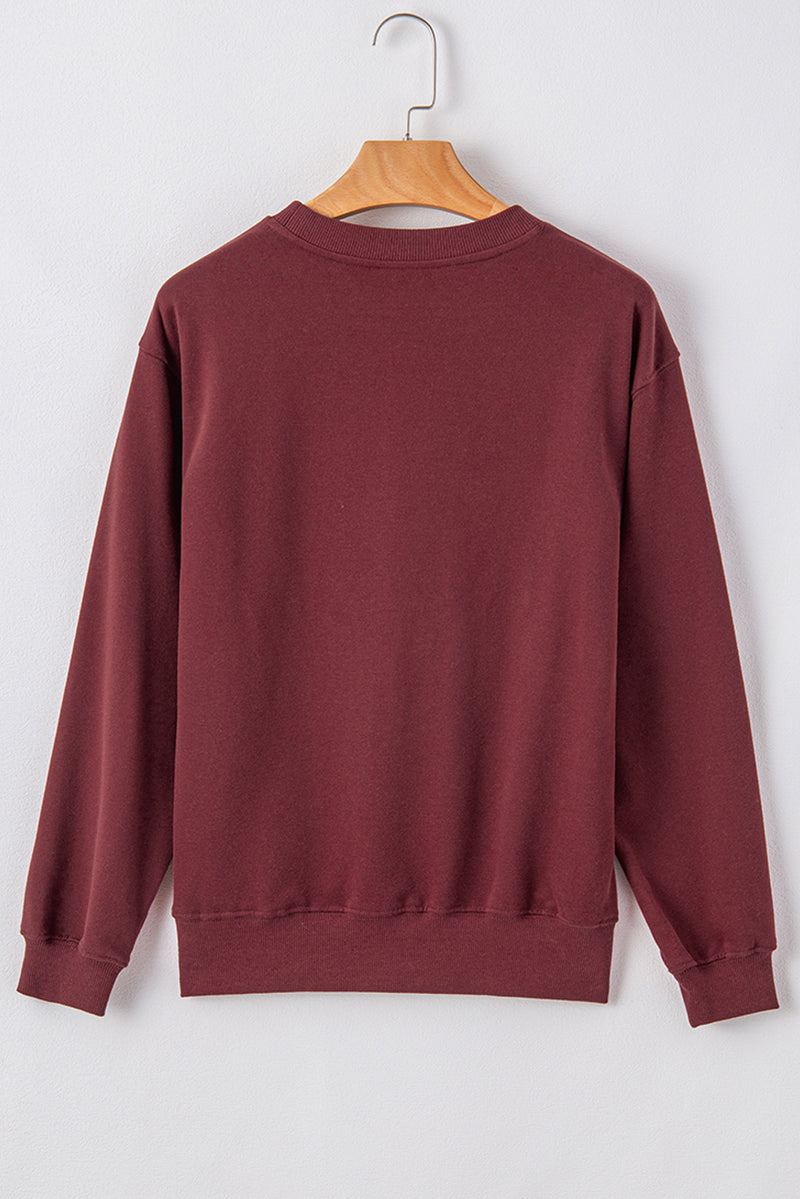 Plain Drop Shoulder Crewneck Pullover Sweatshirt