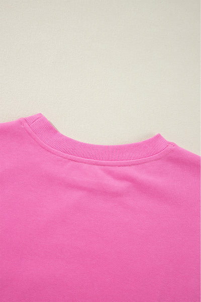 Plain Drop Shoulder Crewneck Pullover Sweatshirt