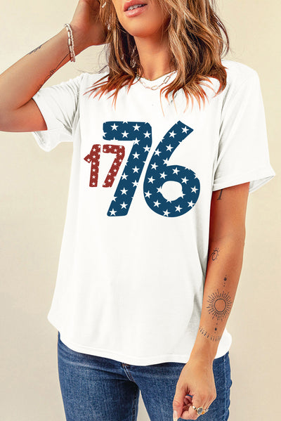 White Star 1776 Graphic Flag Day T Shirt