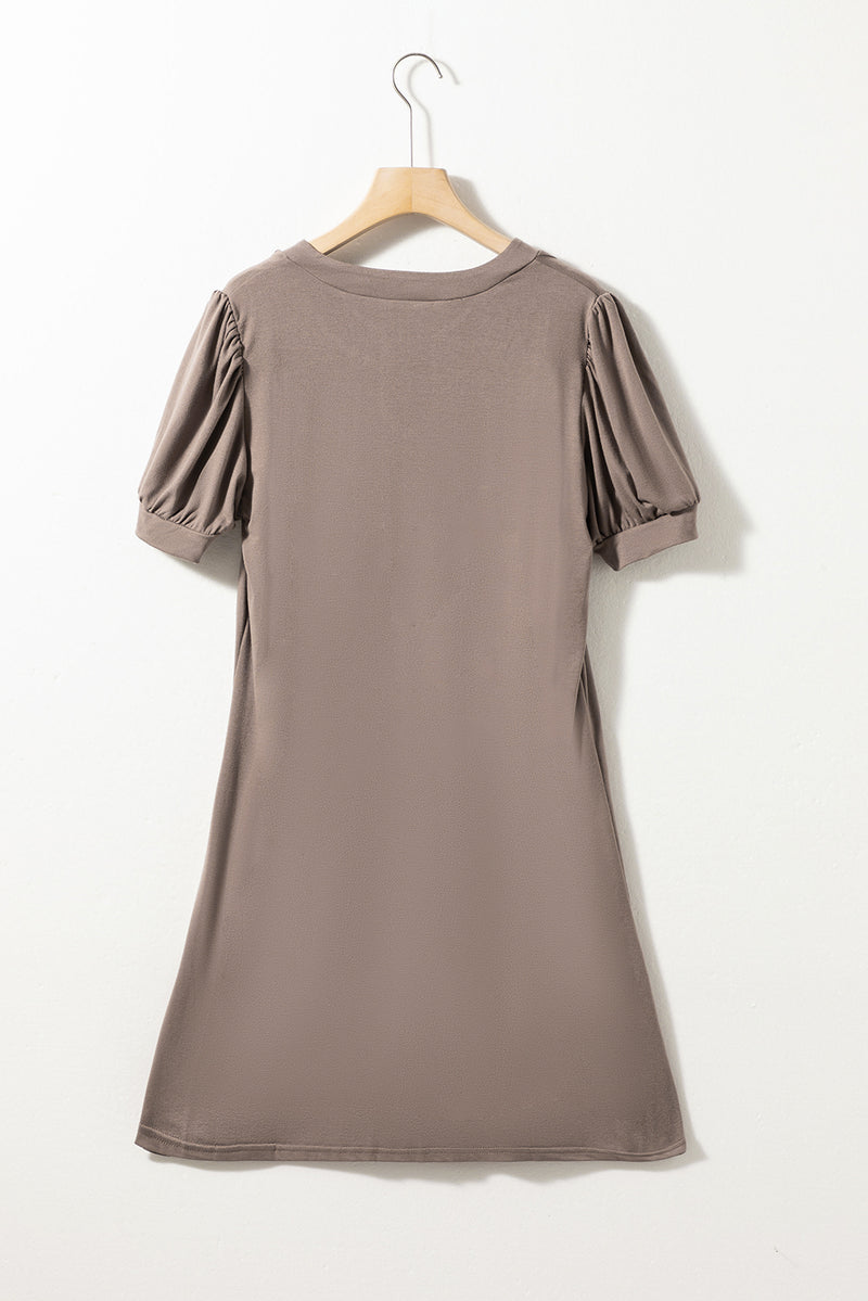 Palm Notched T-shirt Dress