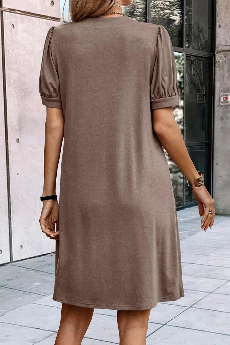 Palm Notched T-shirt Dress