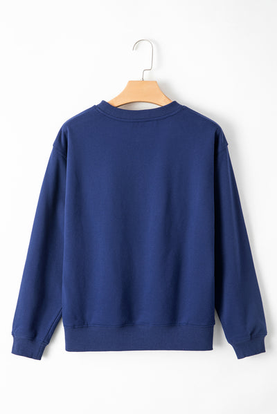 Smoke Green Solid Fleece Lined Drop Shoulder Terry Sweatshirt