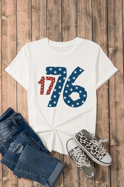 White Star 1776 Graphic Flag Day T Shirt