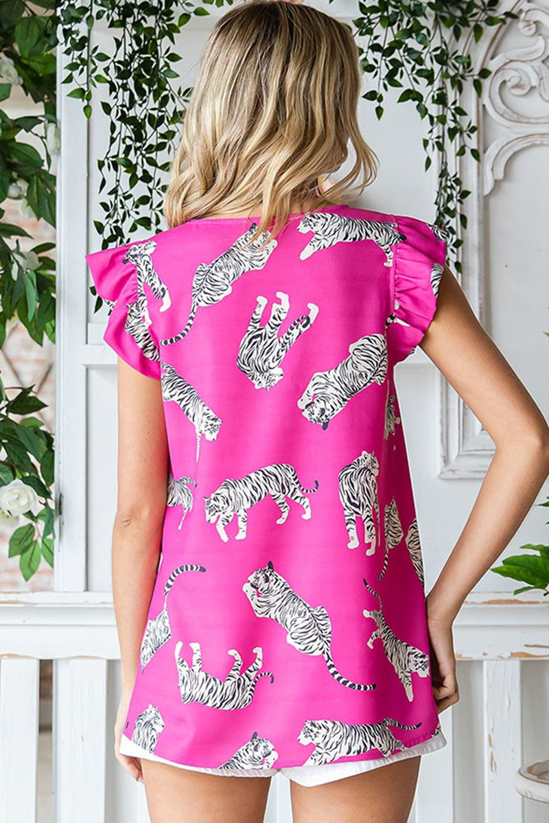 Rose Tiger Pattern Blouse