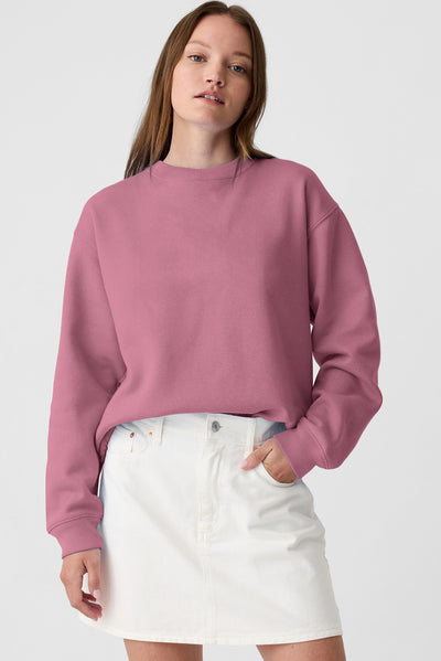 Plain Drop Shoulder Crewneck Pullover Sweatshirt