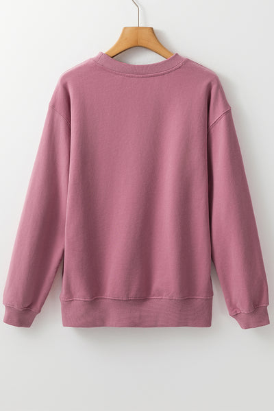 Plain Drop Shoulder Crewneck Pullover Sweatshirt