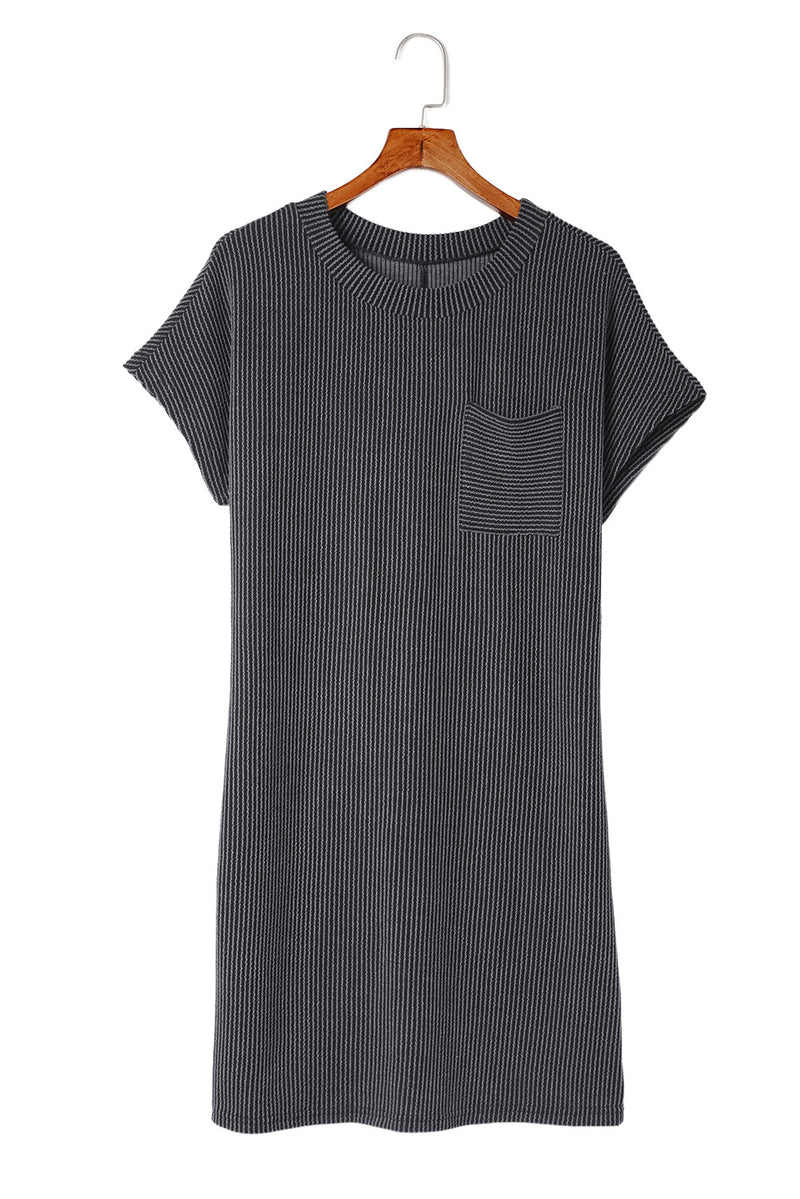 Ribbed Knit T-shirt Shift Dress