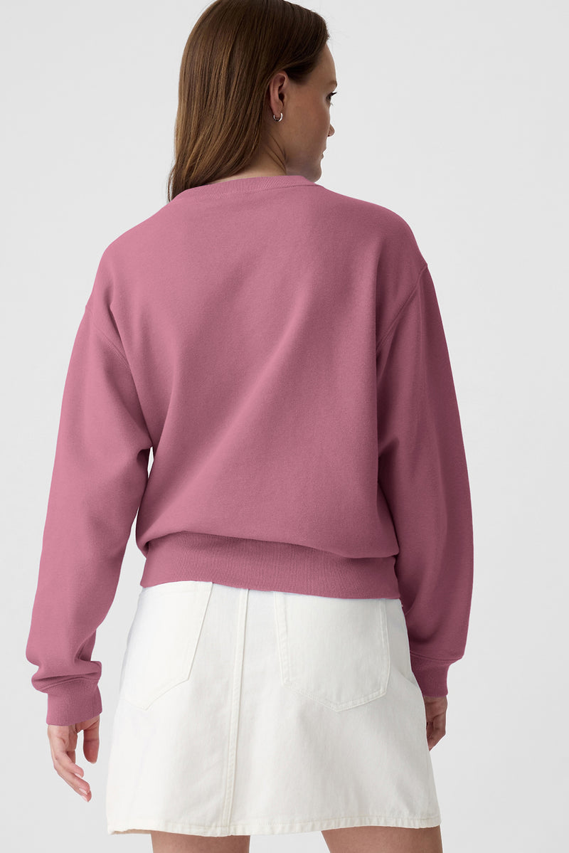 Plain Drop Shoulder Crewneck Pullover Sweatshirt