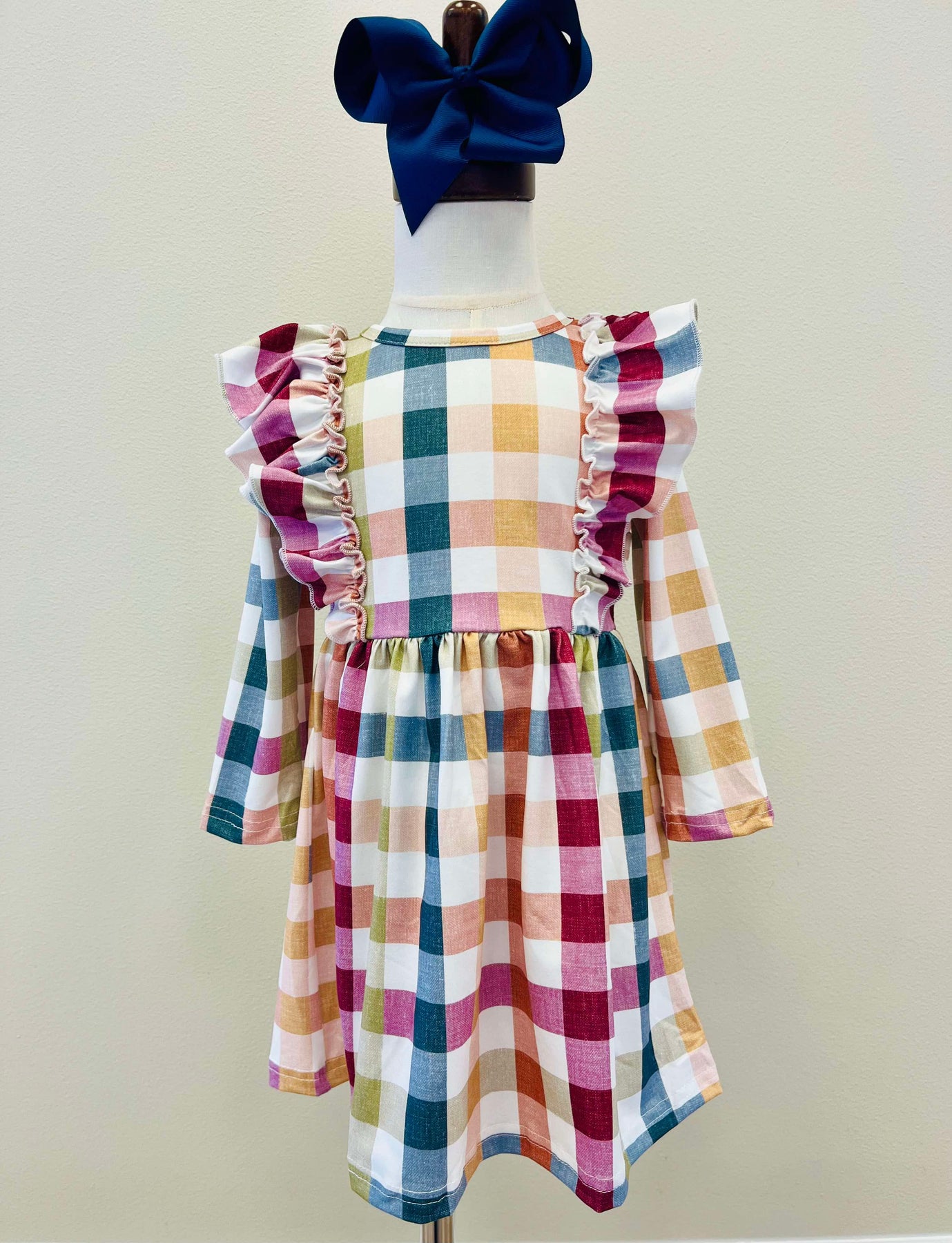 Girls Autumn Plaid Ruffle Dress – Mini Mee Boutique