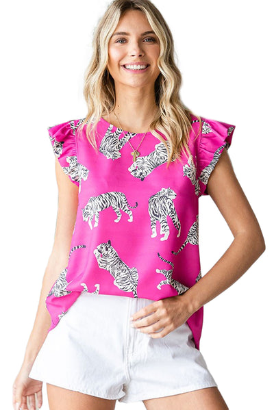 Rose Tiger Pattern Blouse