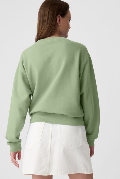 Plain Drop Shoulder Crewneck Pullover Sweatshirt