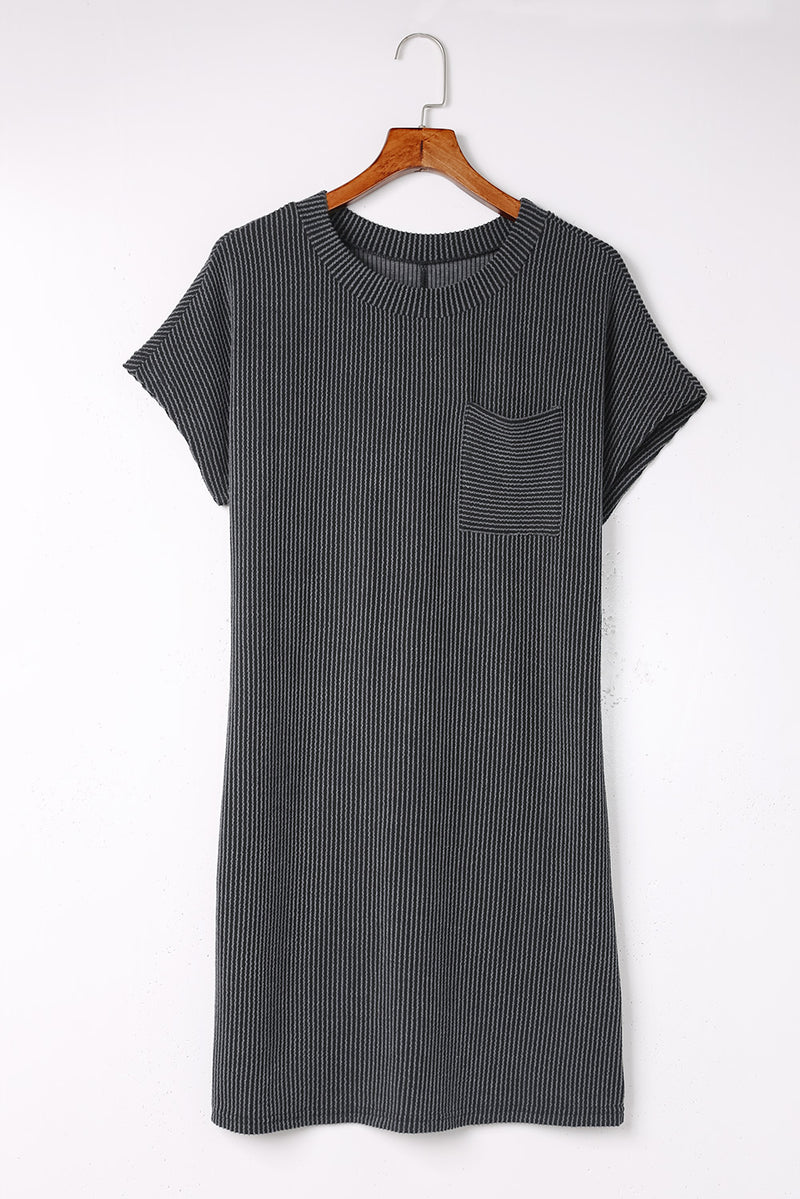 Ribbed Knit T-shirt Shift Dress