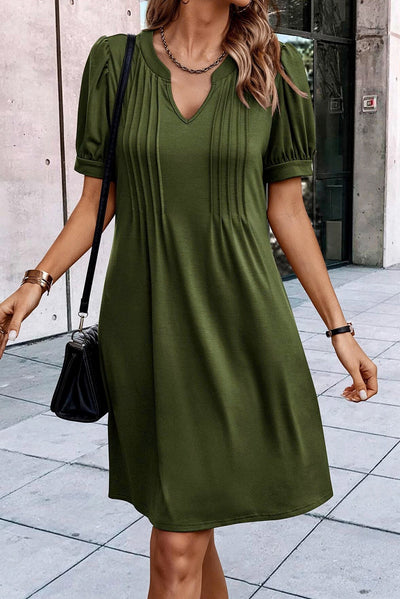 Palm Notched T-shirt Dress