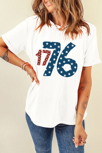 White Star 1776 Graphic Flag Day T Shirt