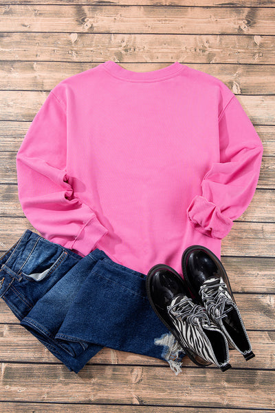 Plain Drop Shoulder Crewneck Pullover Sweatshirt