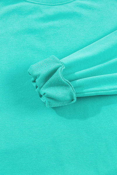 Plain Drop Shoulder Crewneck Pullover Sweatshirt