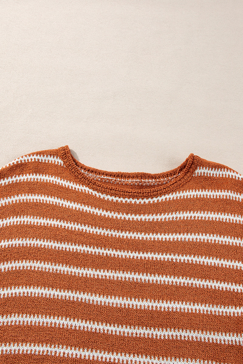 Stripe Drop Shoulder Casual Sweater