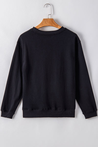 Plain Drop Shoulder Crewneck Pullover Sweatshirt