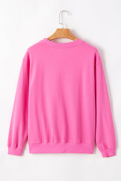 Plain Drop Shoulder Crewneck Pullover Sweatshirt